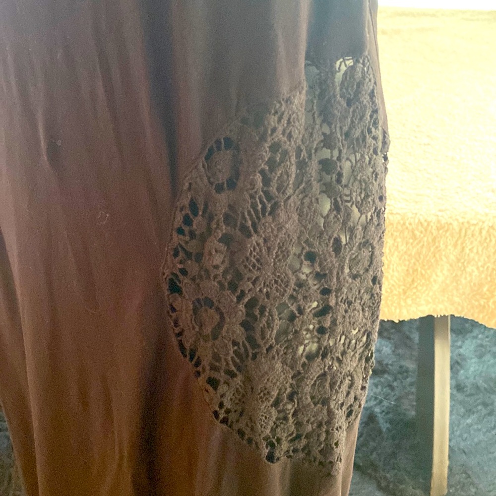 Rip Curl maxi dress black with side waist crochet cut outs L - Picture 2 of 12